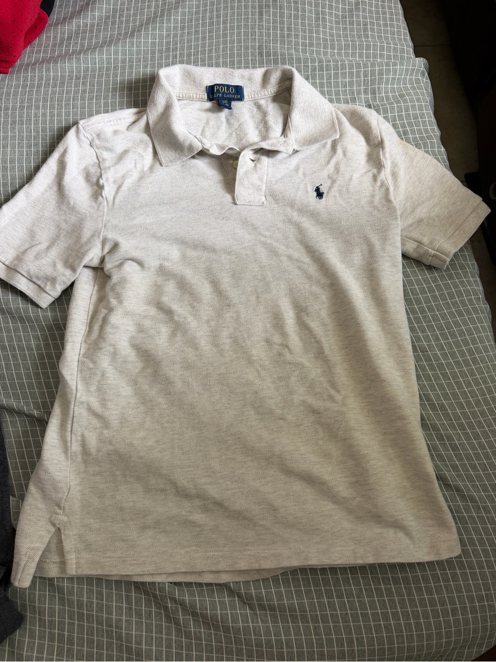 Polo by Ralph Lauren Men’s Light Heather Gray Polo with Navy Pony